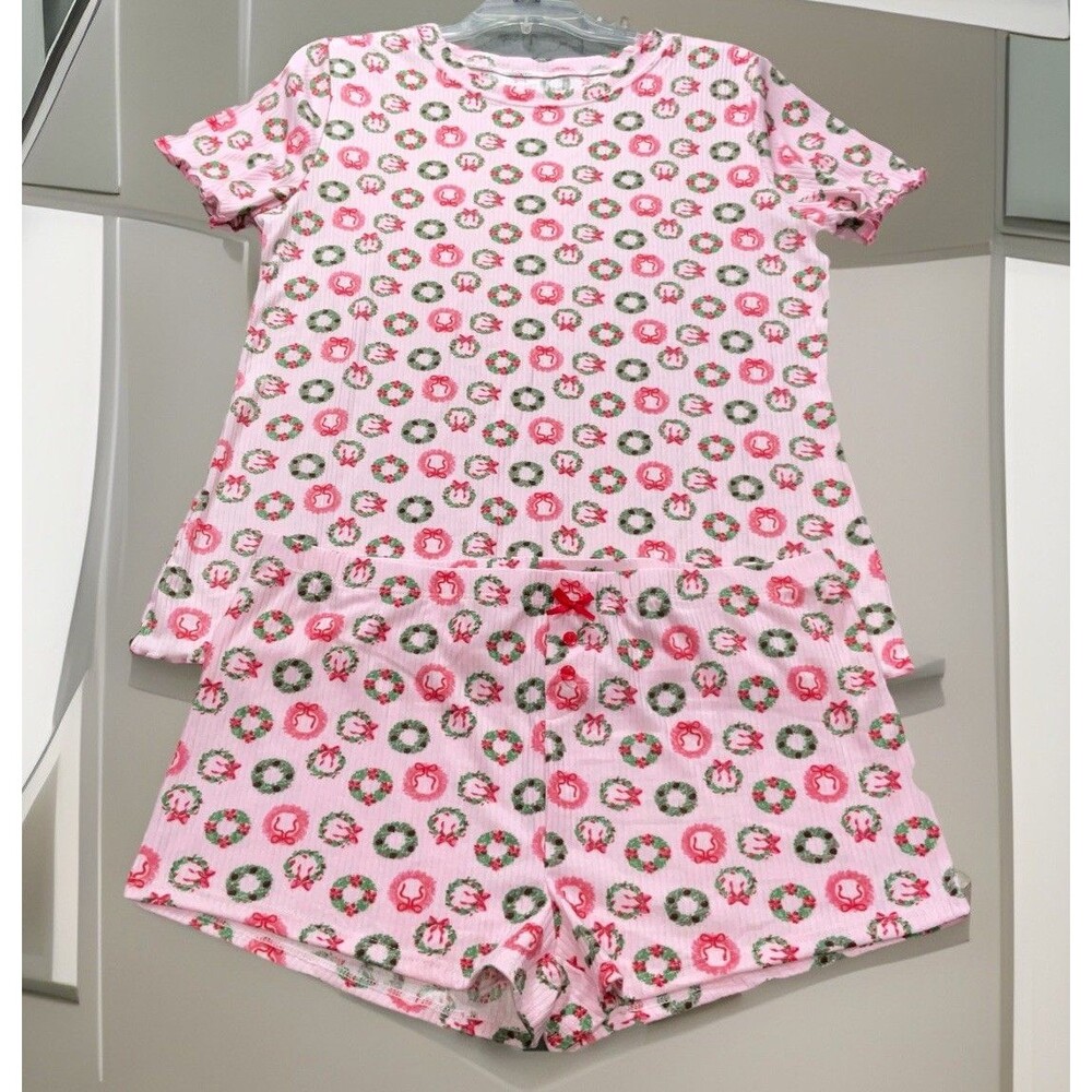Spoiled Angel Pink Holiday Women’s Pajama Set Size 1X